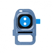 Galaxy S7 et S7 Edge : Support métal pour lentille appareil photo arrière BLEU