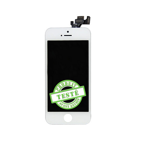 iPhone 5 : Ecran Blanc LCD et vitre tactile assemblés - pièce détachée