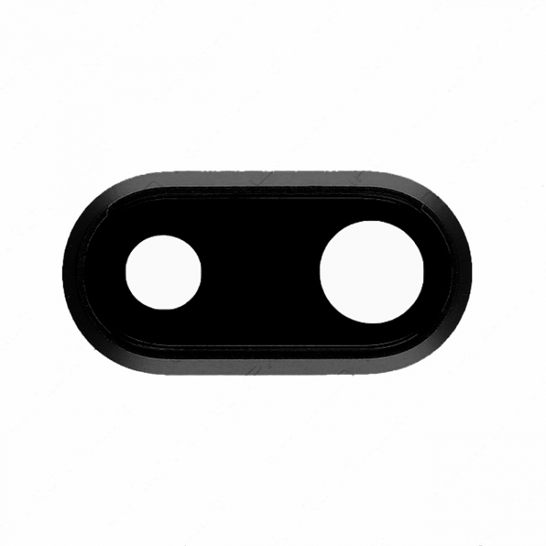 iPhone 8 Plus : Lentille + bague métal noire de protection appareil photo arrière
