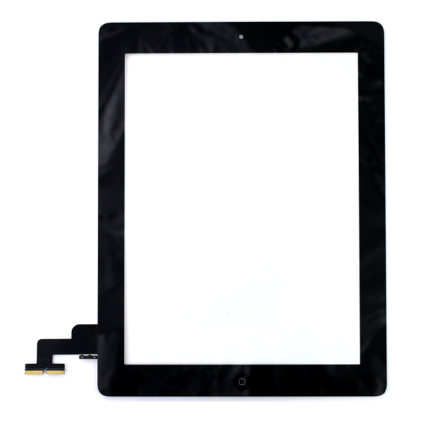  iPad 2 : Complet : Vitre tactile noire avec bouton home 