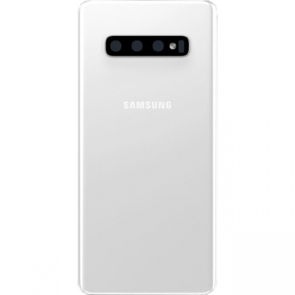 Vitre arrière Galaxy S10+ Blanc céramique, pièce Samsung GH82-18867B 