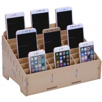 Casier de rangement en bois pour smartphones