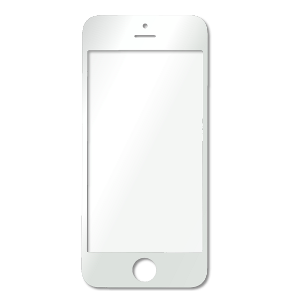  iPhone 5 / 5S / 5C : Vitre seule blanche avant - pièce détachée 