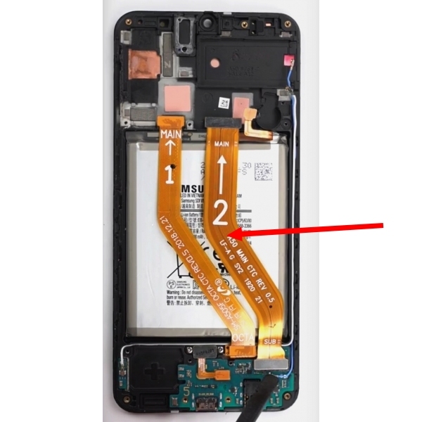 Pour Samsung A50 SM-A505F Nappe 1 2 connexion carte mère connecteur de charge
