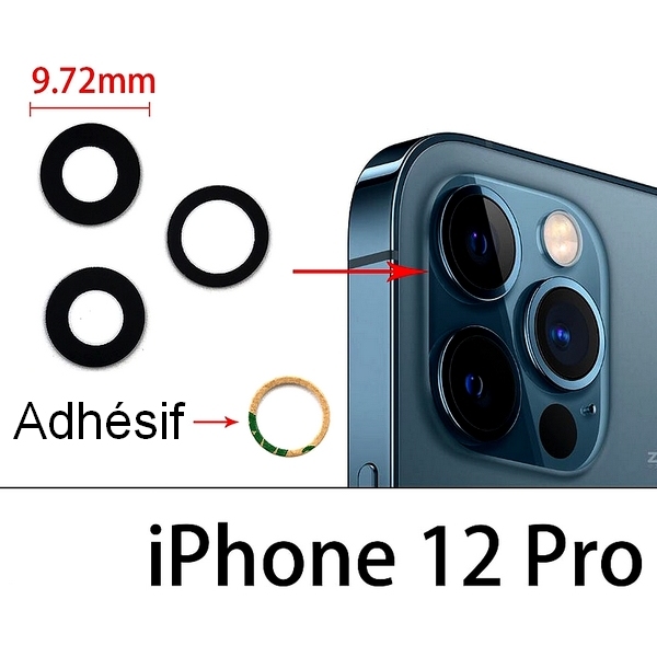 Vitre de protection ronde iPhone 12 Pro pour appareil photo arrière