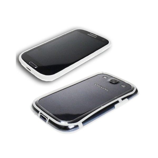 Samsung Galaxy S3 et S3 4G : bumper Blanc transparent - accessoire