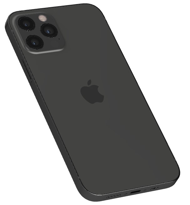 Vitre arrière iPhone 12 Pro Graphite (Grand trou) Sans Logo