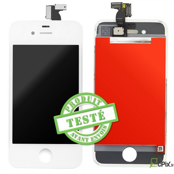Ecran Blanc LCD et vitre tactile iPhone 4