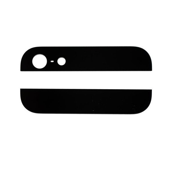  iPhone 5 : Vitres arrières haut bas noires - pièce détachée 
