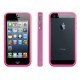  iPhone 5 / 5S / SE : Bumper coloré et transparent rose