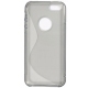 iPhone 5S : protection silicone gris transparent 