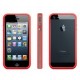  iPhone 5 / 5S / SE : Bumper coloré et transparent rouge