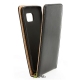 Galaxy S6 Edge : Etui rabat noir simili cuir - accessoire