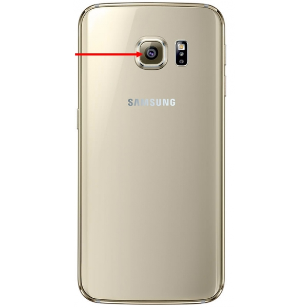 Galaxy S6 et S6 Edge : Cache lentille, vitre appareil photo arrière Or