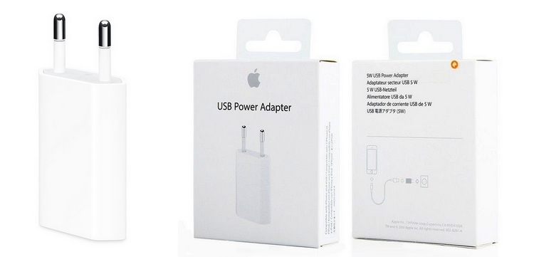 Chargeur iPhone Origine Apple 5W. Retail avec packaging